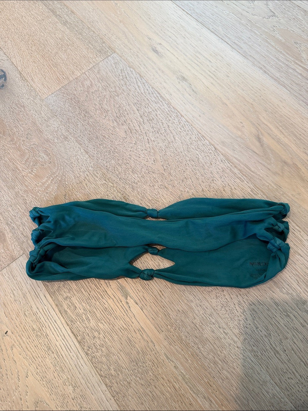Mikoh Teal Bandeau Bikini Top with Knotted Cutouts - Picture 3 of 4